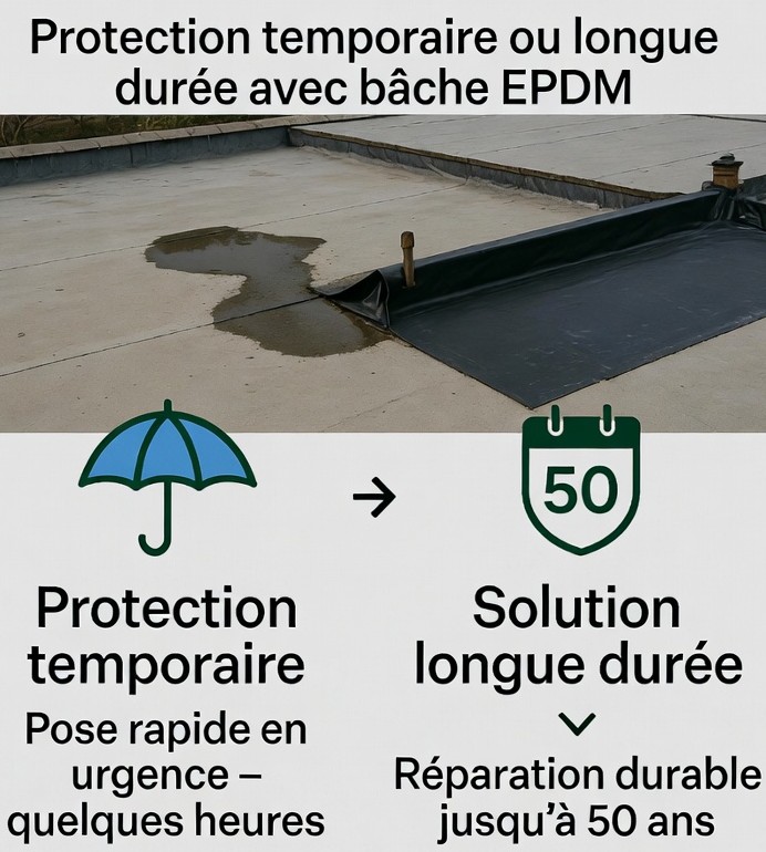 usages bâche epdm toiture